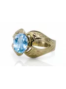 14k žluté zlato Akvamarín  Vintage craft vrc135y